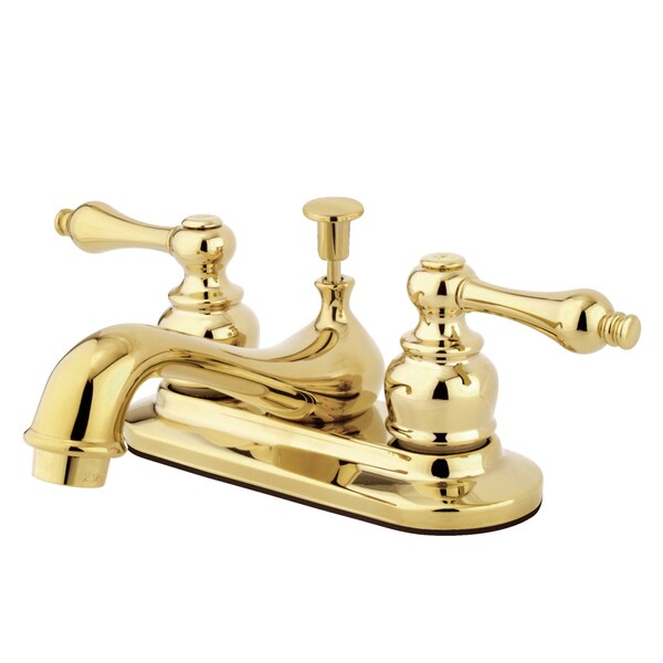 4" Centerset Bathroom Faucet, Polished Brass